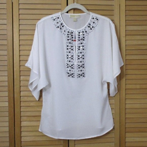 MICHAEL Michael Kors Women's Embellished Dolman Sleeve Tunic XS - Picture 5 of 10